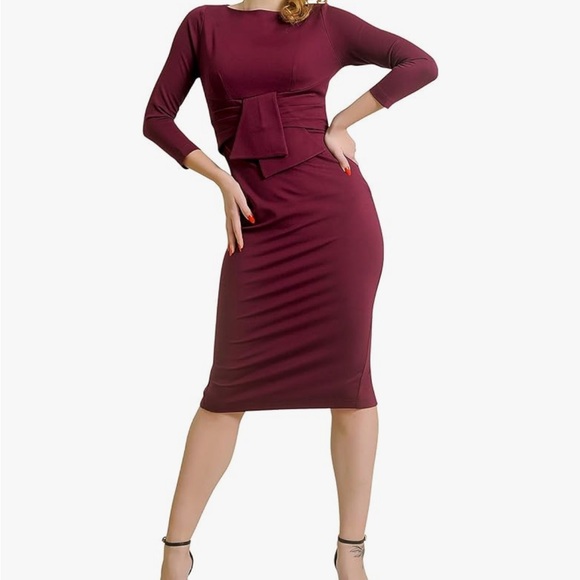 Mary Crafts Dresses & Skirts - Maroon midi dress
